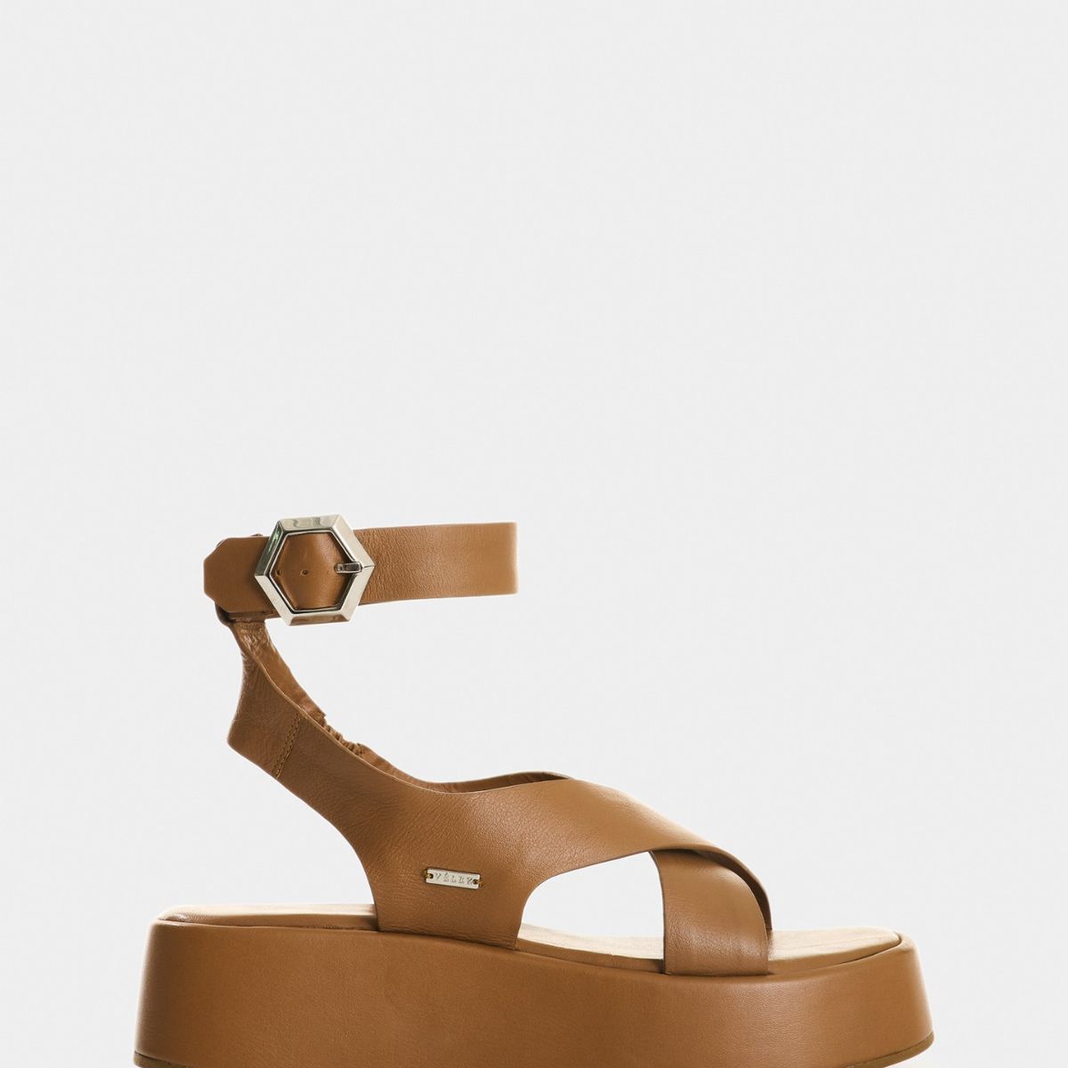 VELEZ - Vélez Sandalia Plataforma De Cuero Para Mujer Mentha Miel