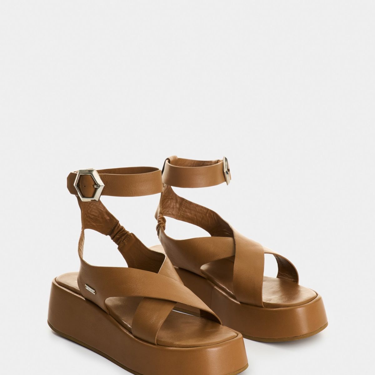 VELEZ - Vélez Sandalia Plataforma De Cuero Para Mujer Mentha Miel