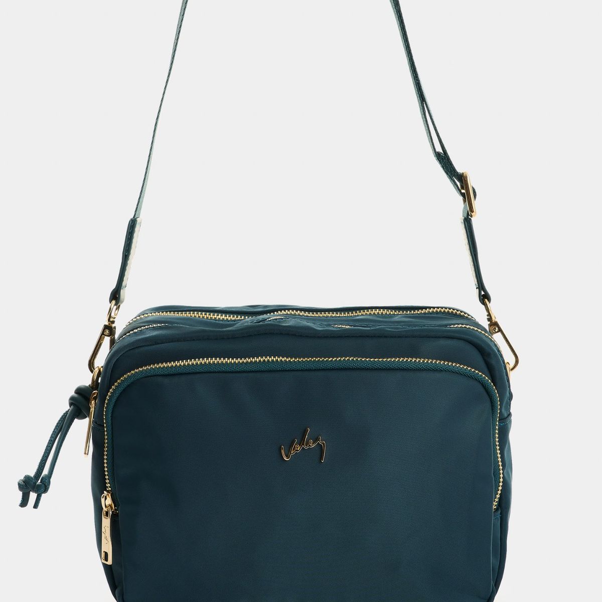 VELEZ - Vélez Manos Libres En Lona Y Cuero Mujer Square Agua Marina