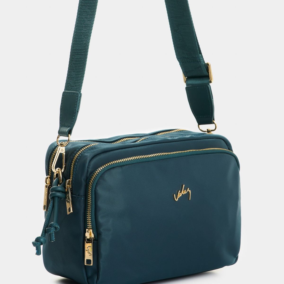 VELEZ - Vélez Manos Libres En Lona Y Cuero Mujer Square Agua Marina