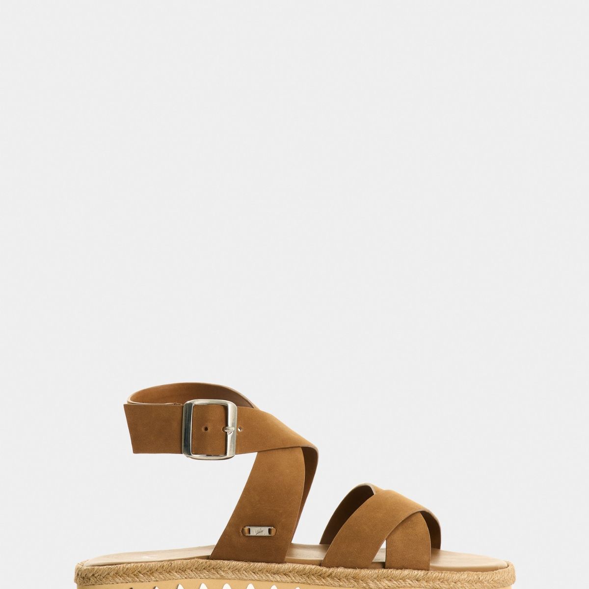 VELEZ - Vélez Sandalia Plana Orbi 2.0 Cuero Mujer Detalle Yute Miel