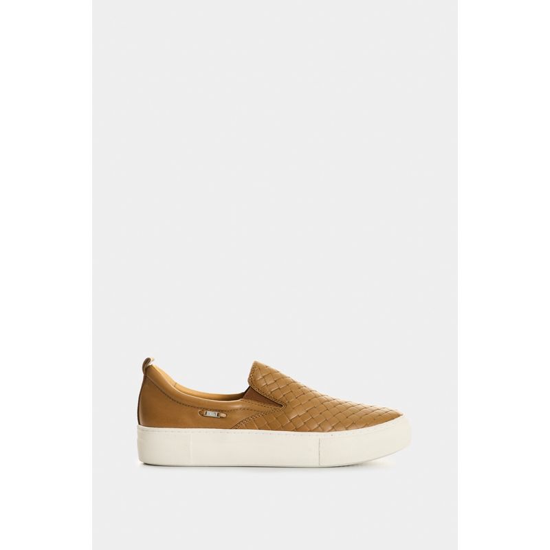 VELEZ - Vélez Mocasines De Cuero Grabado Para Mujer Anastasia Miel