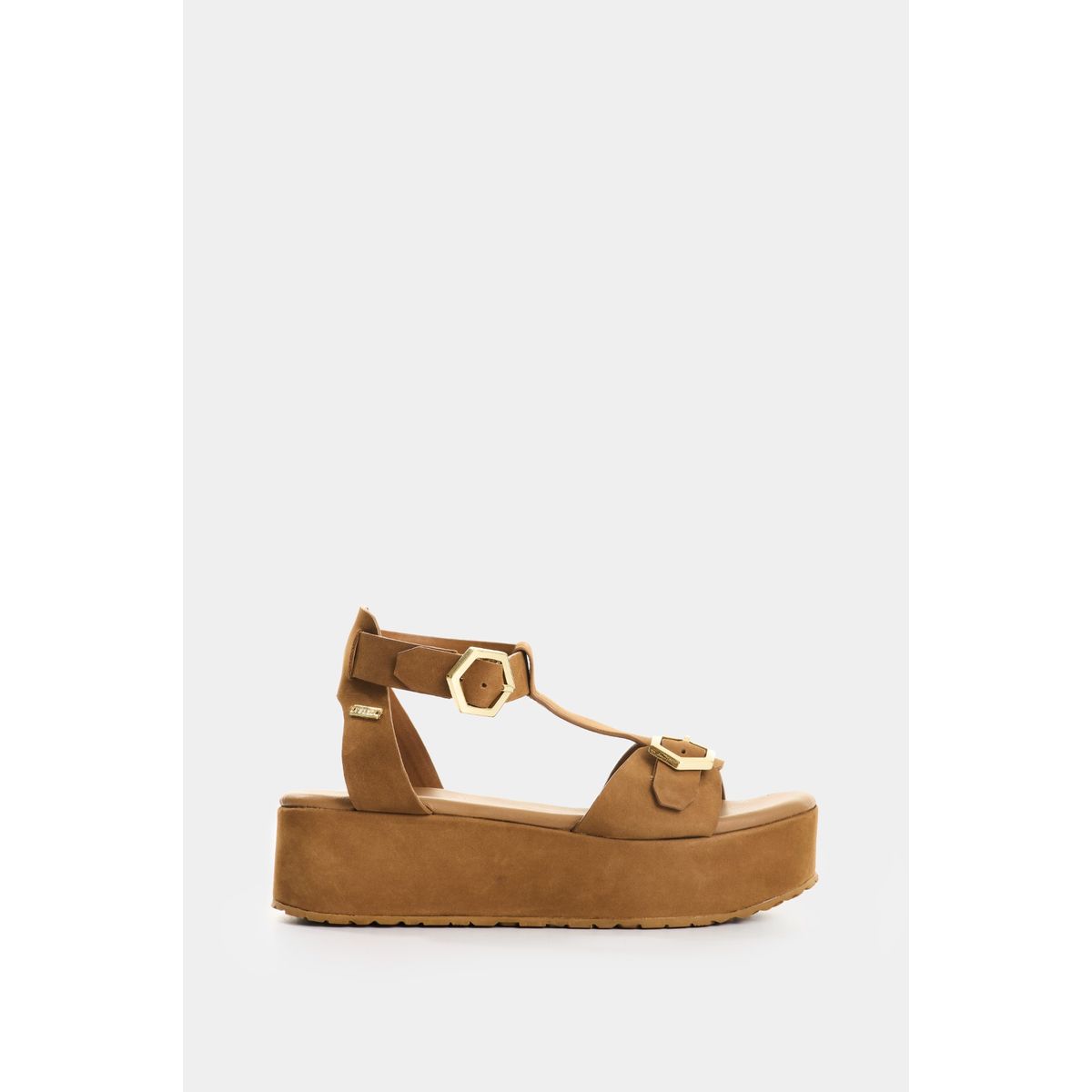 VELEZ - Vélez Sandalia Plataforma Calix Cuero Mujer Hebilla Miel