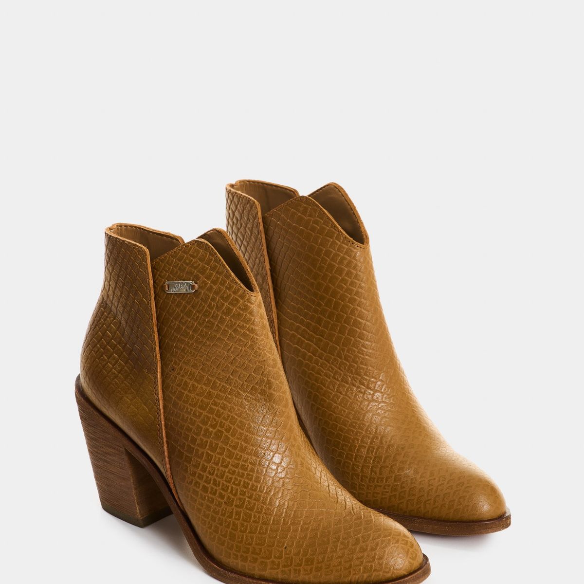 VELEZ - Vélez Botines De Cuero Grabado Para Mujer Alpha Miel