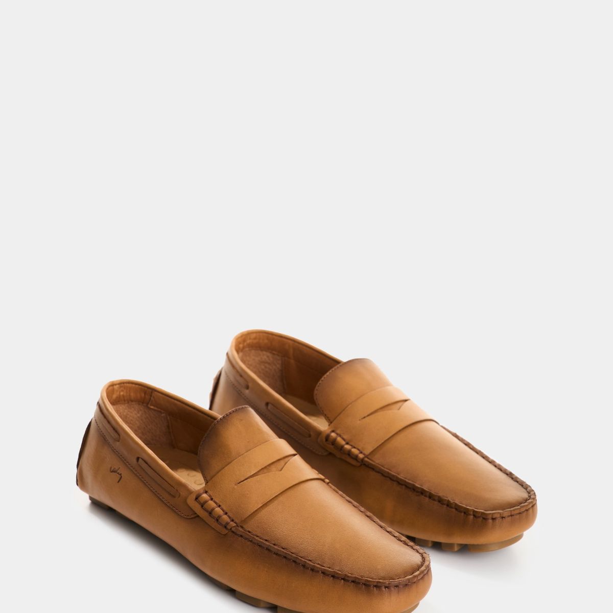 VELEZ - Vélez Mocasines Oporto Cuero Hombre Efecto Tamponado Miel