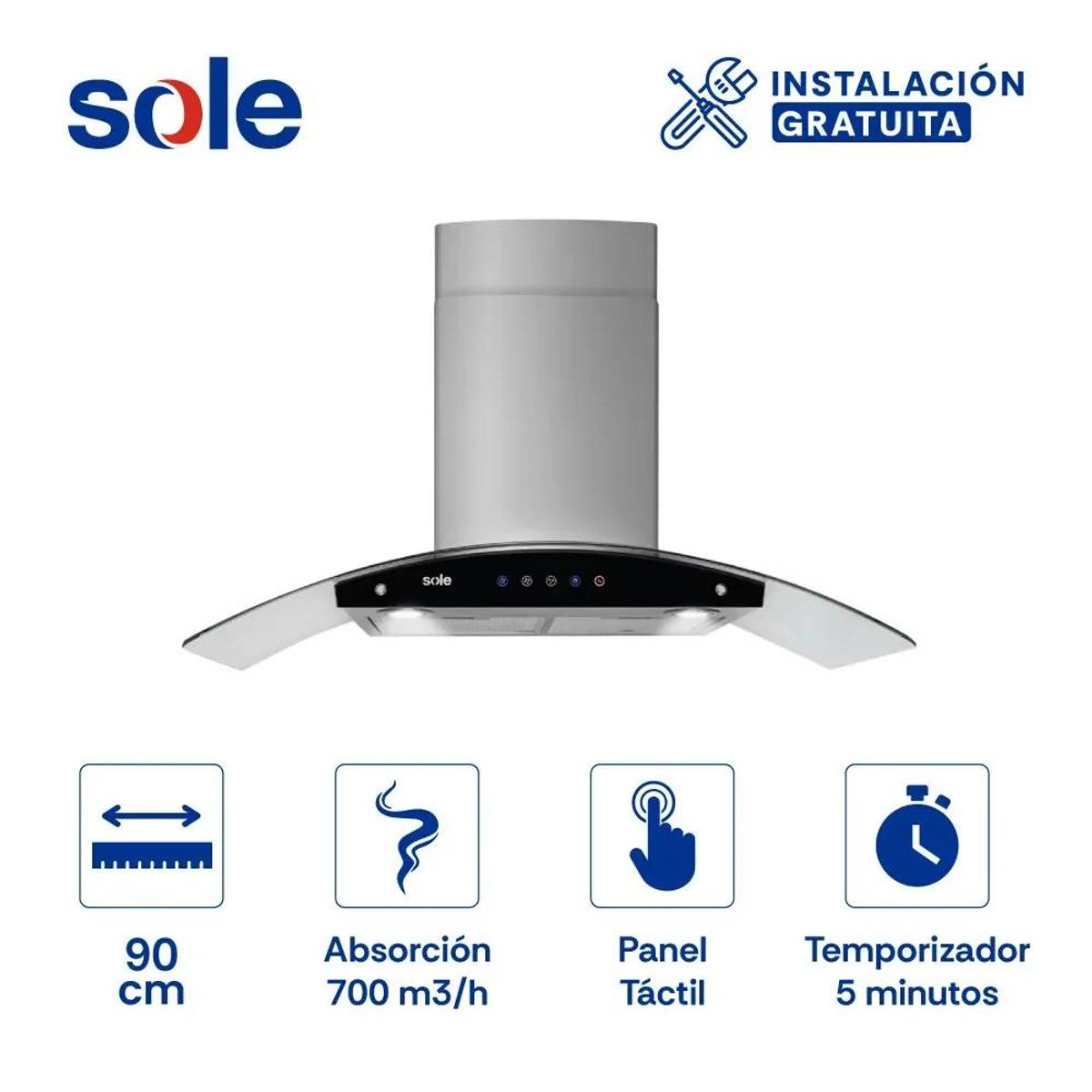 SOLE - Campana Extractora Sole TURE84CO 90cm