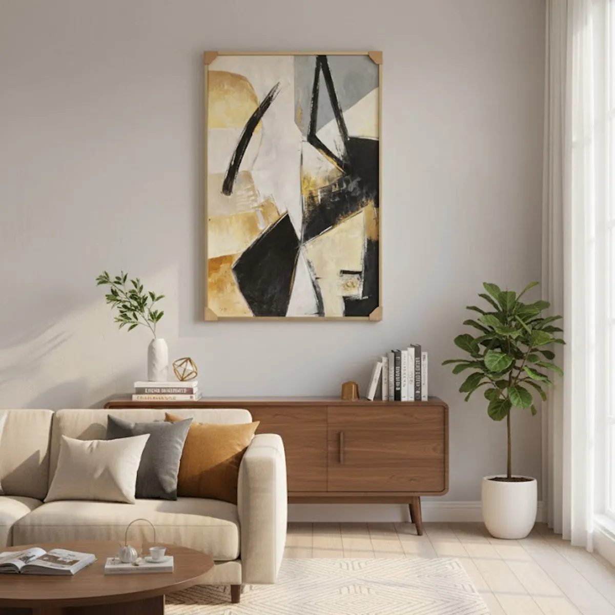 GENERICO - Cuadro decorativo al oleo abstracto 119x80 cm