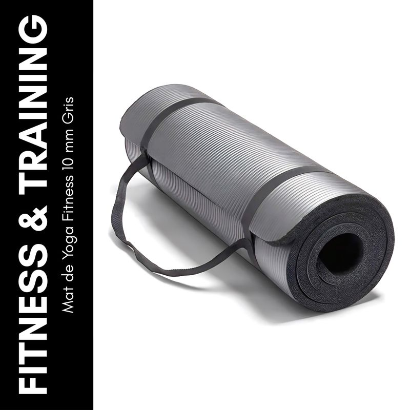 GENERICO - Mat de Yoga Fitness 10 mm Gris
