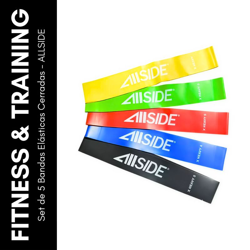 GENERICO - Set de 5 Bandas Elásticas Cerradas - ALLSIDE