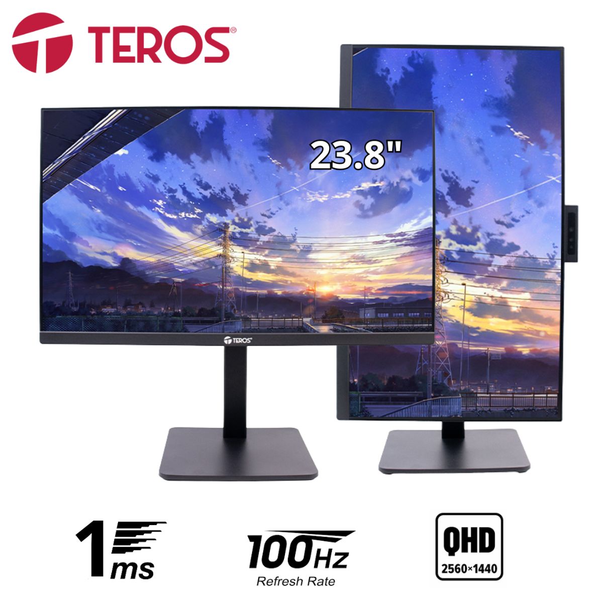 TEROS - Monitor corporativo TEROS TE-2416CS QHD IPS 100Hz HDMI DP