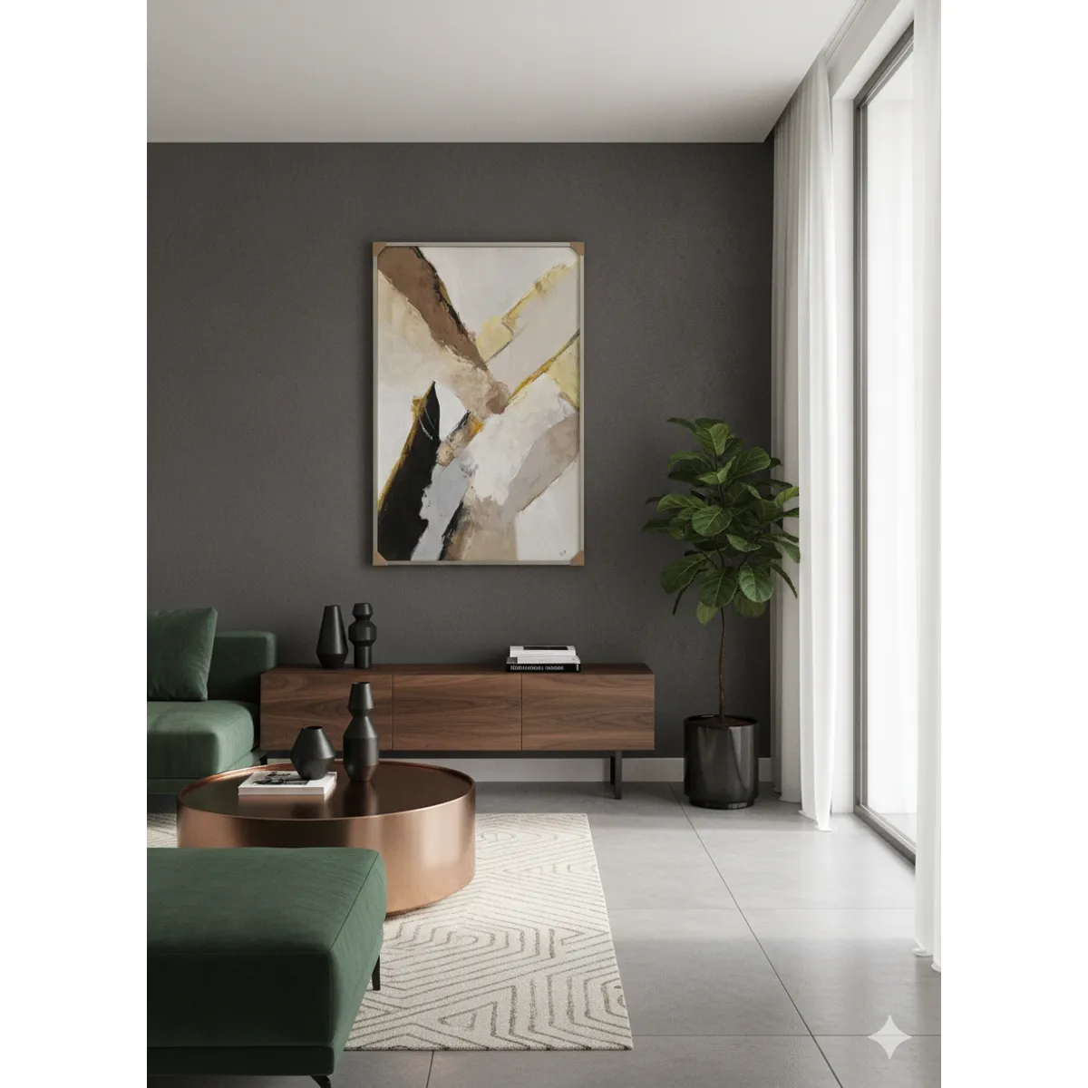 GENERICO - Cuadro decorativo al oleo abstracto 119x80 cm