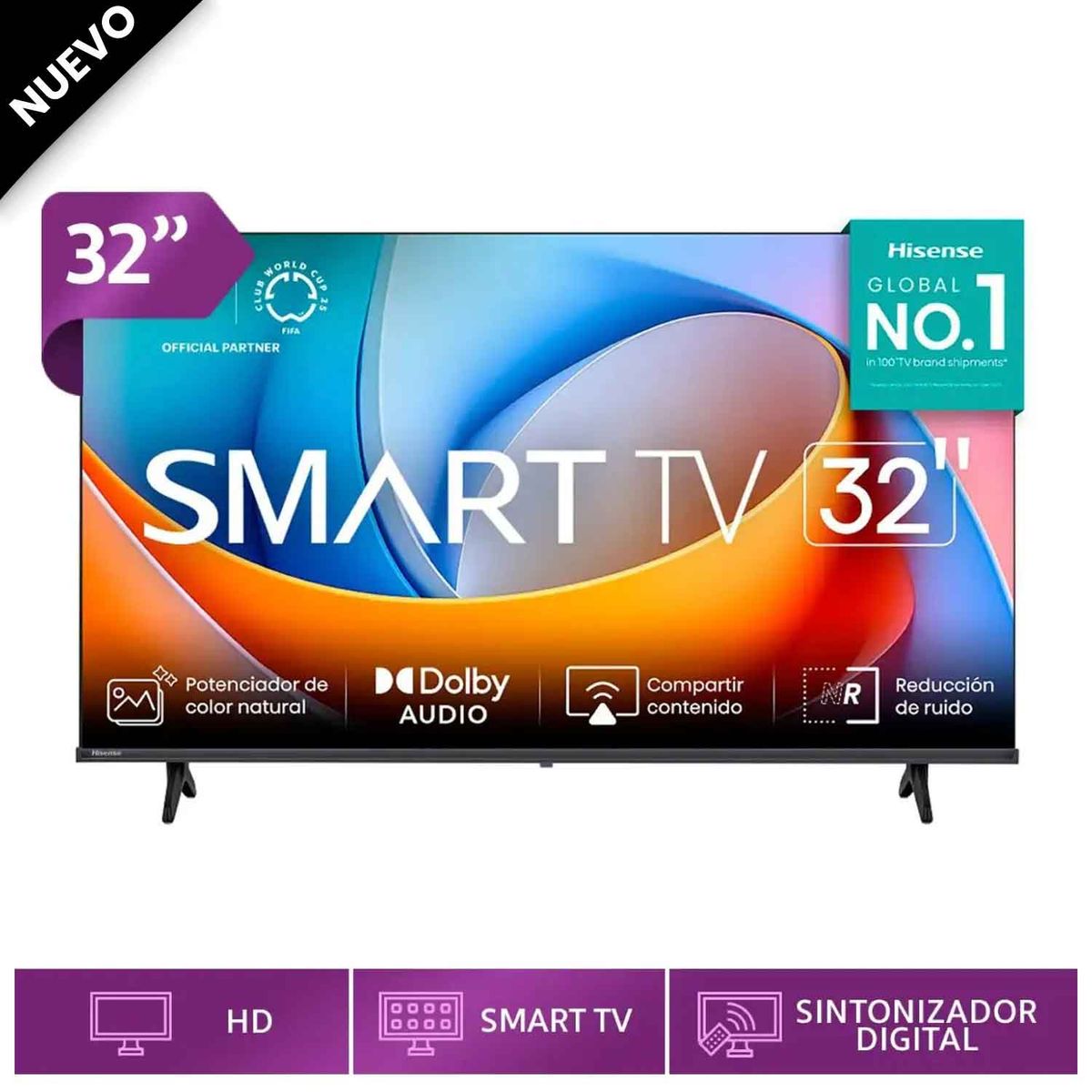 Hisense - Televisor Hisense 32” Smart TV LED HD 32A4NV
