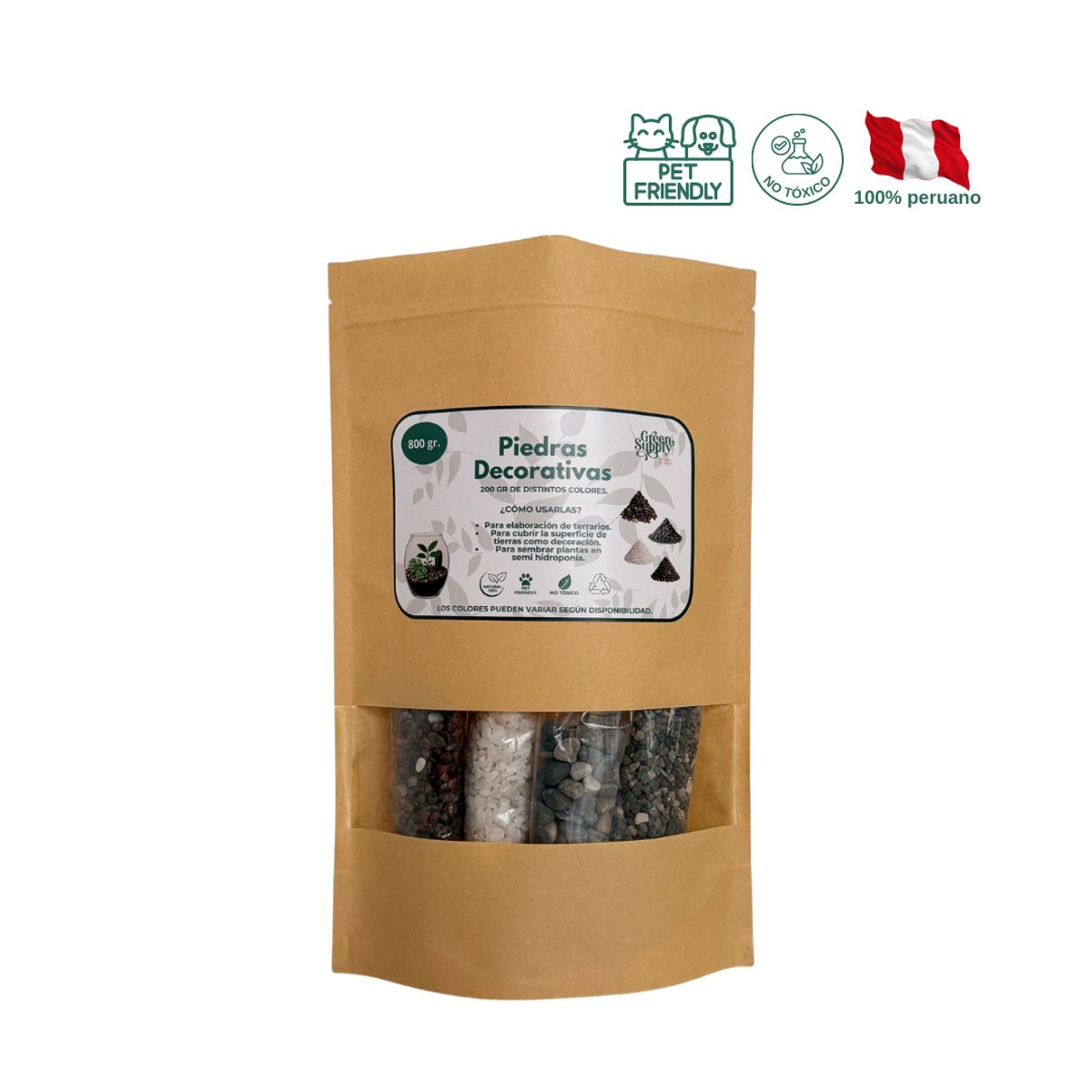 GREEN SUPPLY - Mix de Piedras Decorativas 820 g