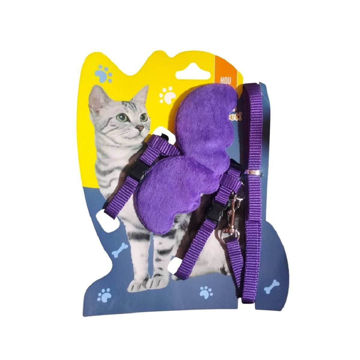 GENERICO - Arnés alas de ángel para gatos o cachorros morado talla S