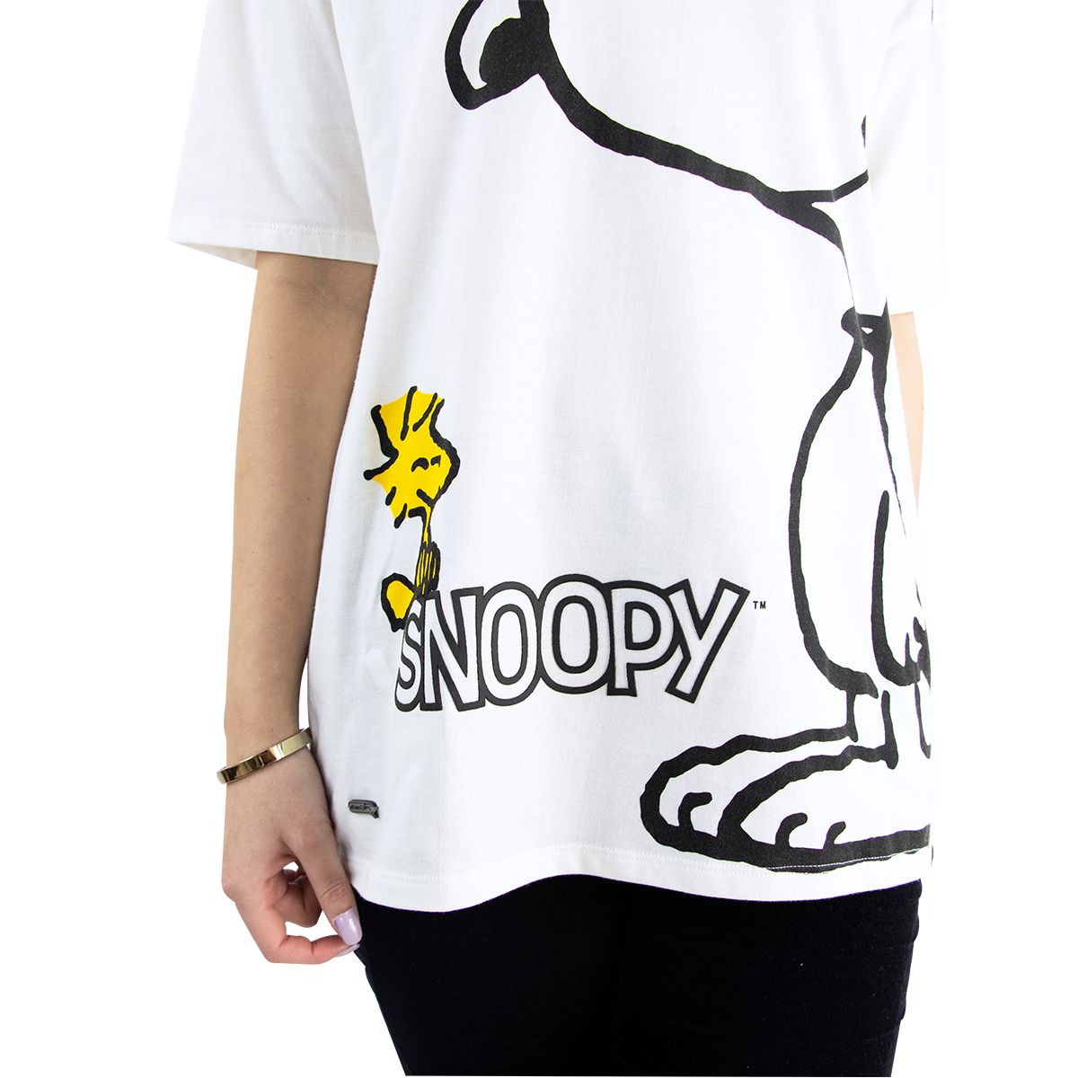 SPECTRUM - Polo Mujer Snoopy Oversize Manga Corta Algodón Marfil