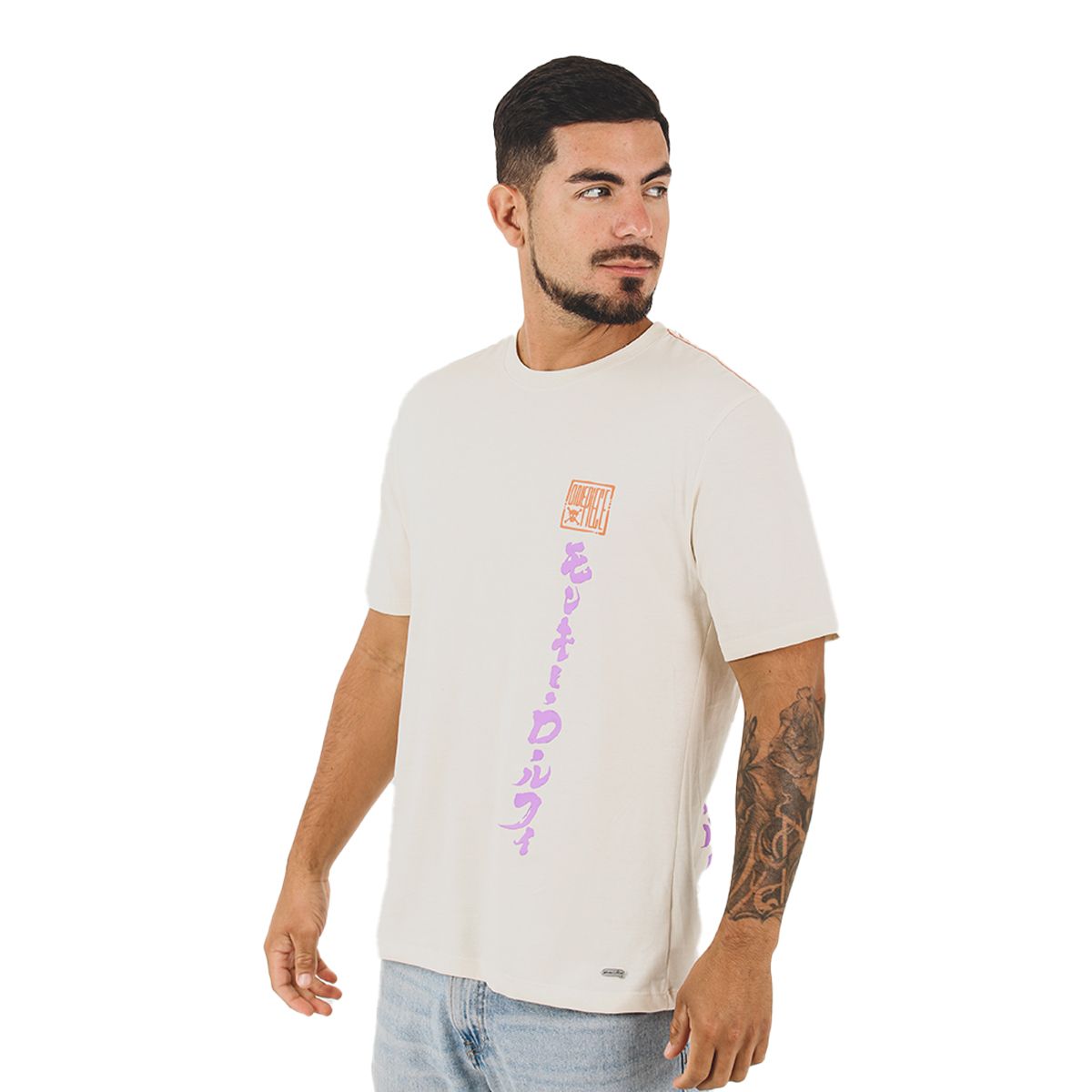 TOEI ANIMATION - Polo One Piece Manga Corta Algodón Marfil Hombre