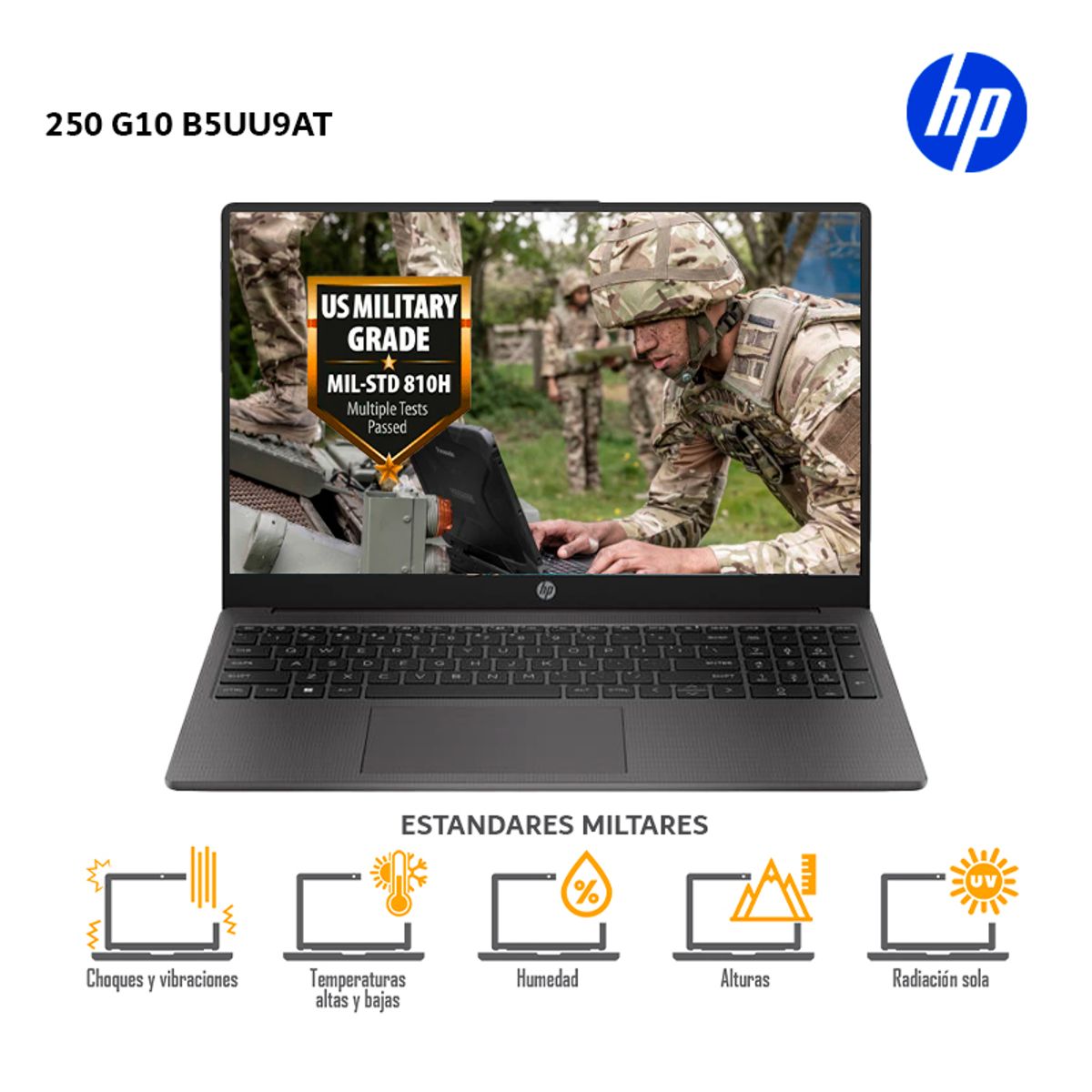 HP - Laptop HP 250 G10 Intel Core i5-1334U, 8Gb Ram, 512Gb SSD, 15.6” HD Gris Oscuro-B5UU9AT