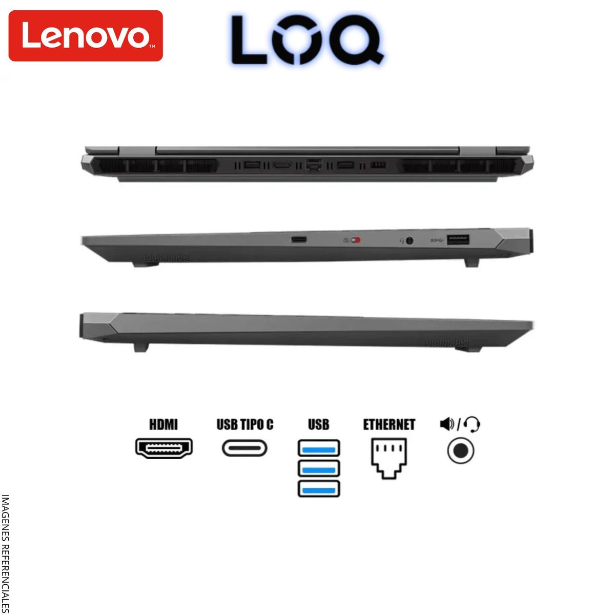 LENOVO - Laptop Lenovo LOQ 15IRX9 Intel Corei7-13650HX 16GB RAM 512GB SSD 15.6 pulg FHD RTX4050-6GB  83DV00FKLM
