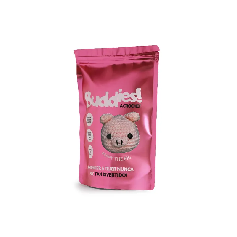 GENERICO - Kit de Tejido Buddies Peppy The Pig - Rosa