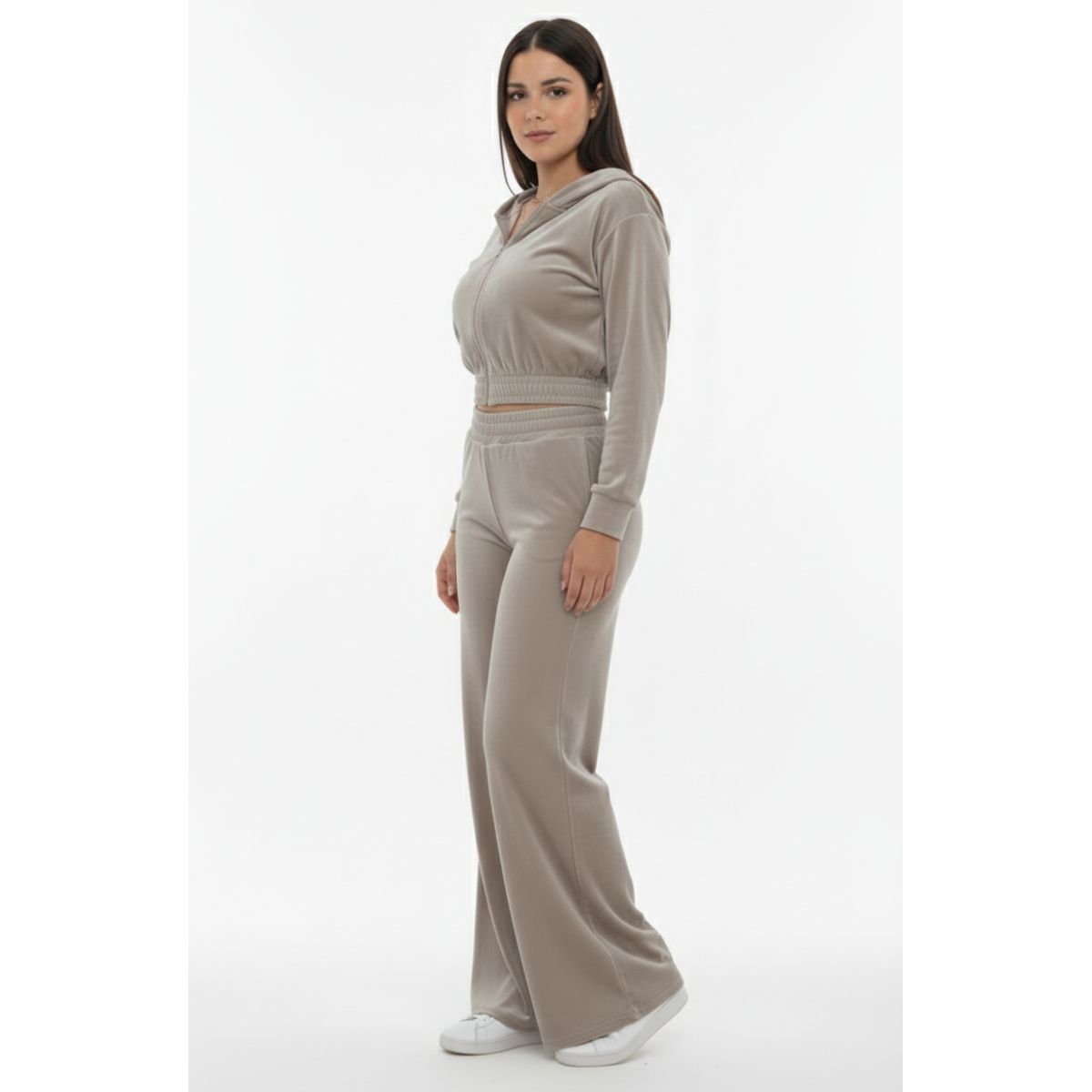 GAVISANDO - Conjunto bonny de piel suave - Casaca con cierre y Palazo