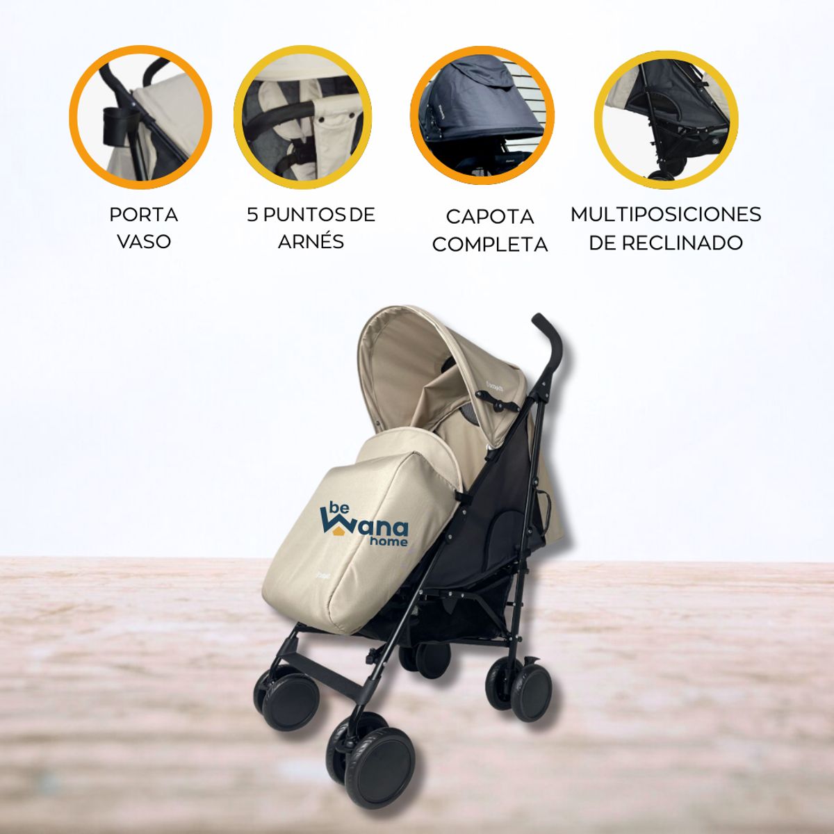 BABY KITS - Coche Bastón «KRHONOS» BEIGE