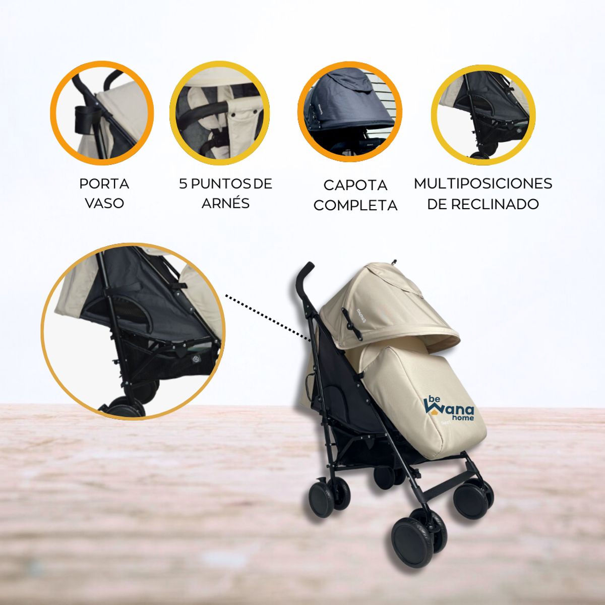 BABY KITS - Coche Bastón «KRHONOS» BEIGE