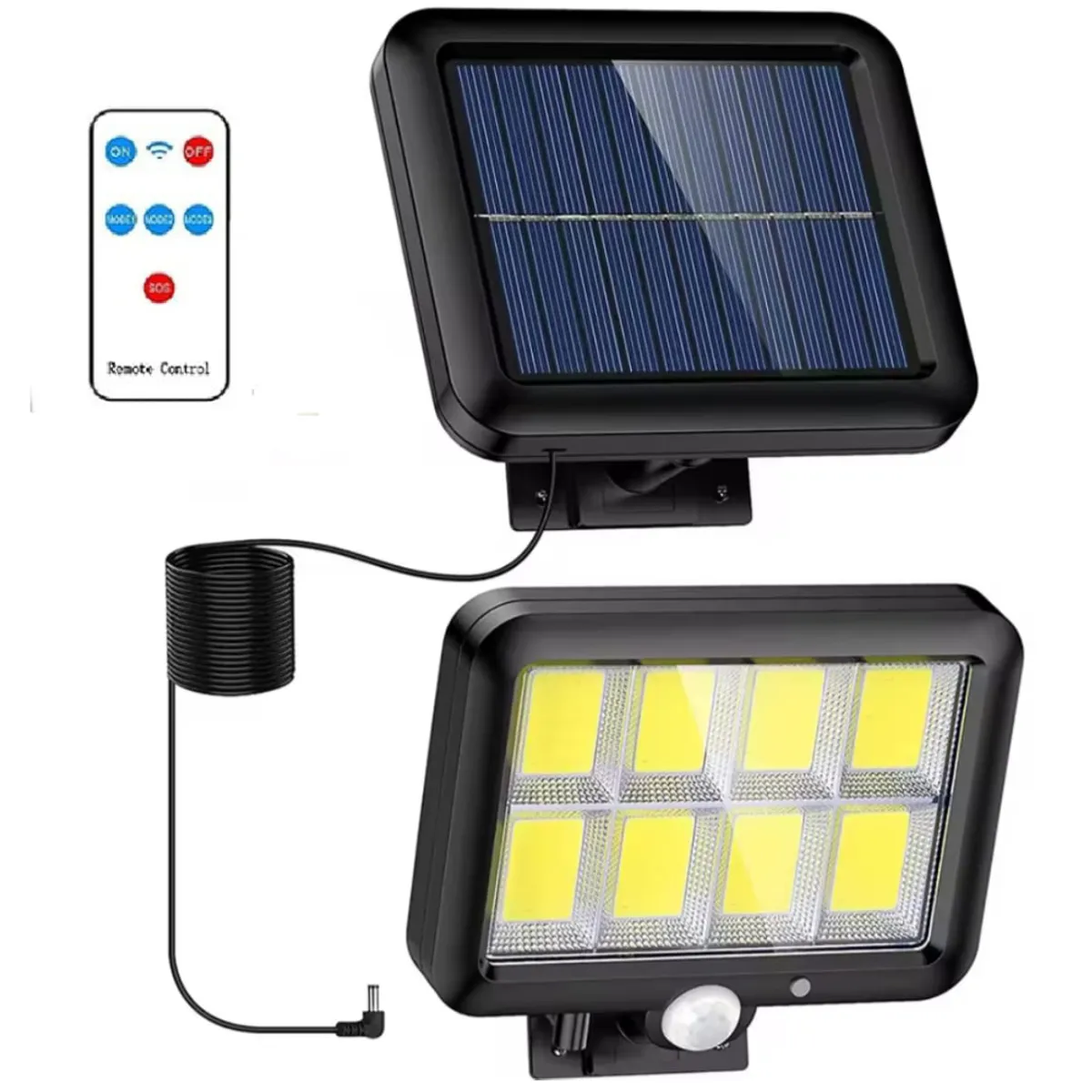 GENERICO - Reflector Lampara Luz LED para Exteriores con Panel Solar Luz LED