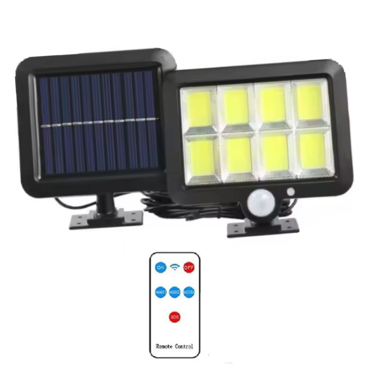 GENERICO - Reflector Lampara Luz LED para Exteriores con Panel Solar Luz LED