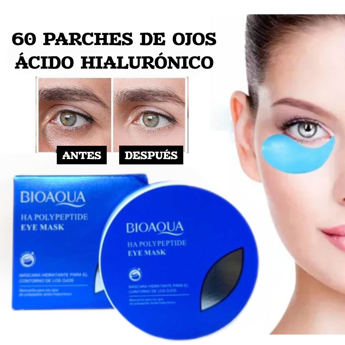 BIOAQUA - Parche De Colágeno Para Las Ojeras +  Ácido Hialurónico 60 un