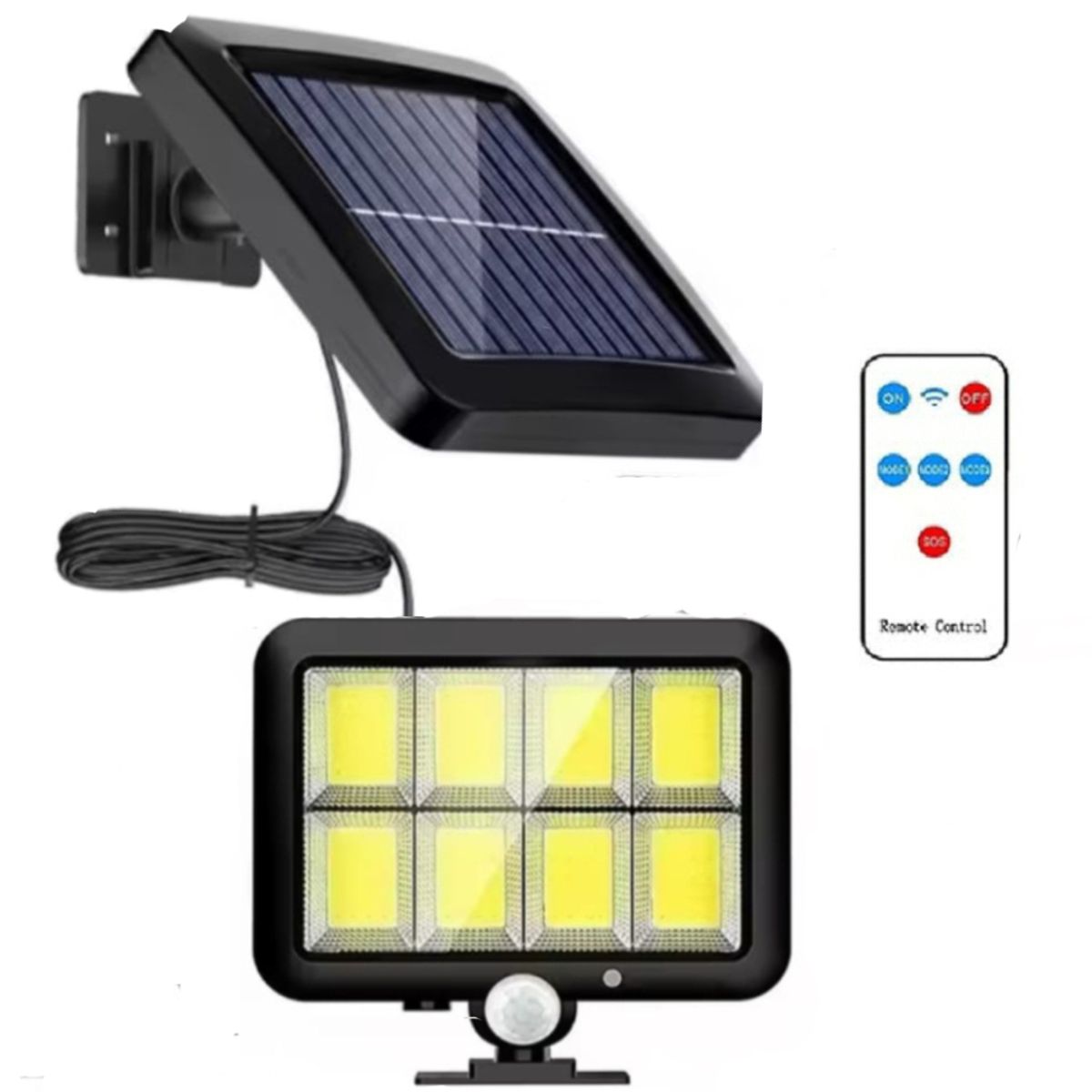 GENERICO - Reflector Lampara para Exteriores Luz LED con Panel Solar