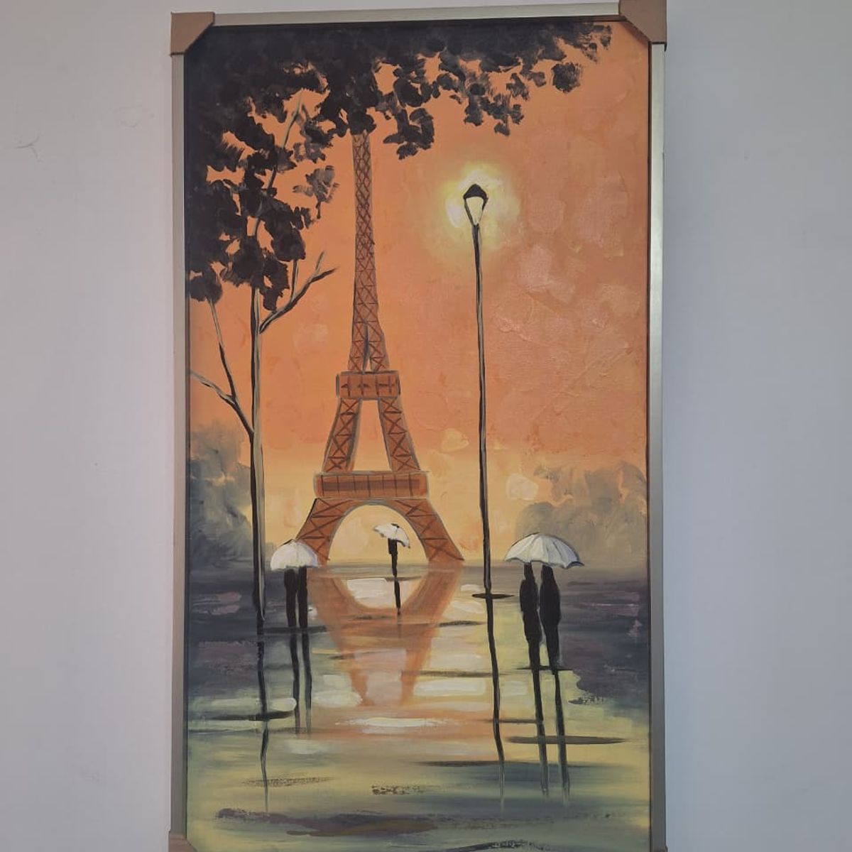 GENERICO - Cuadro decorativo paris al oleo abstracto 110x63 cm