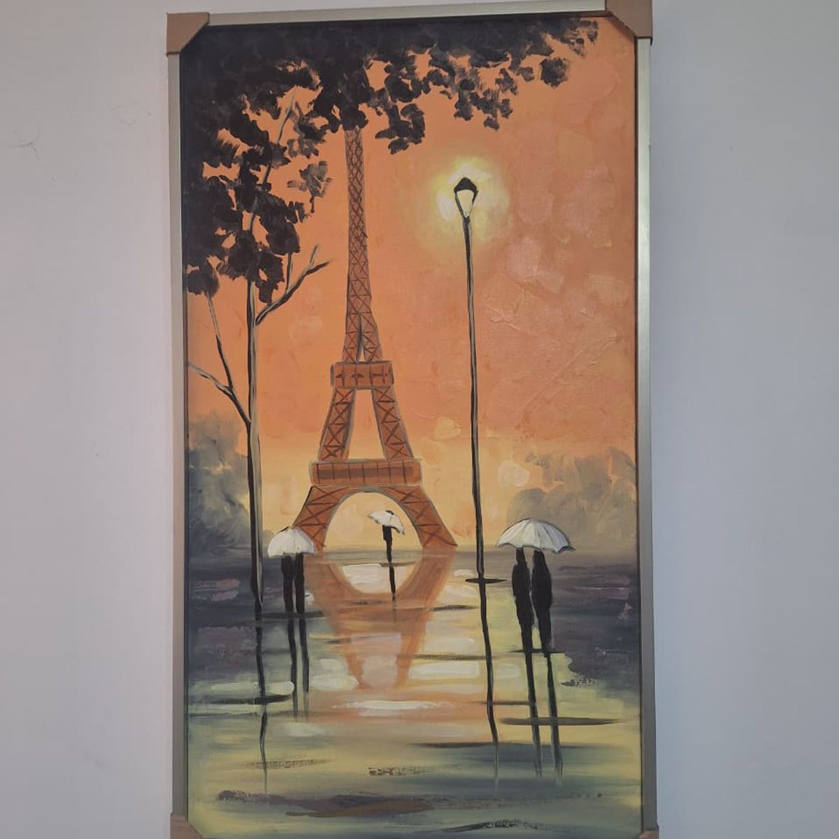 GENERICO - Cuadro decorativo paris al oleo abstracto 110x63 cm