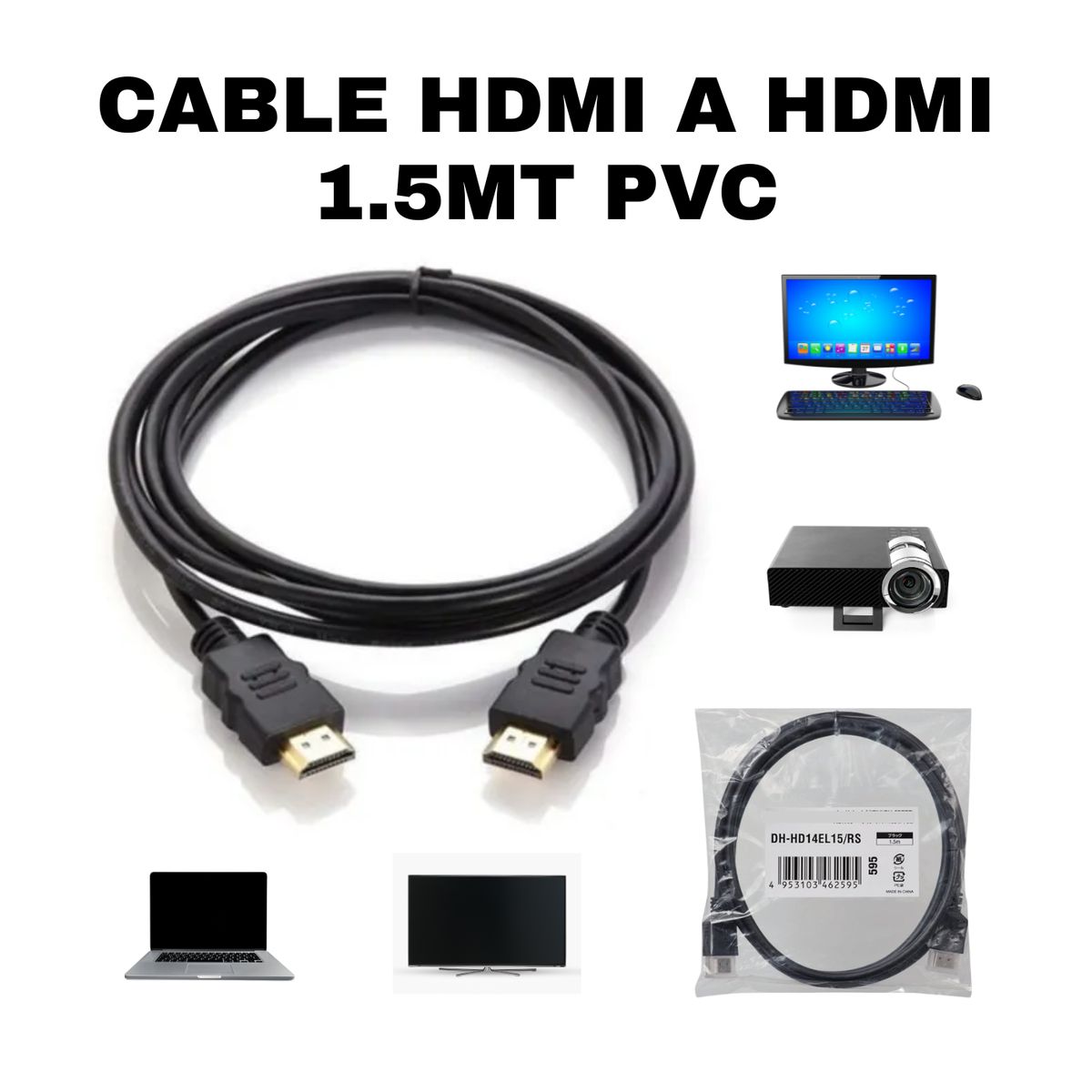 GENERICO - CABLE HDMI A HDMI 15M PARA TV LAPTOP Y PC