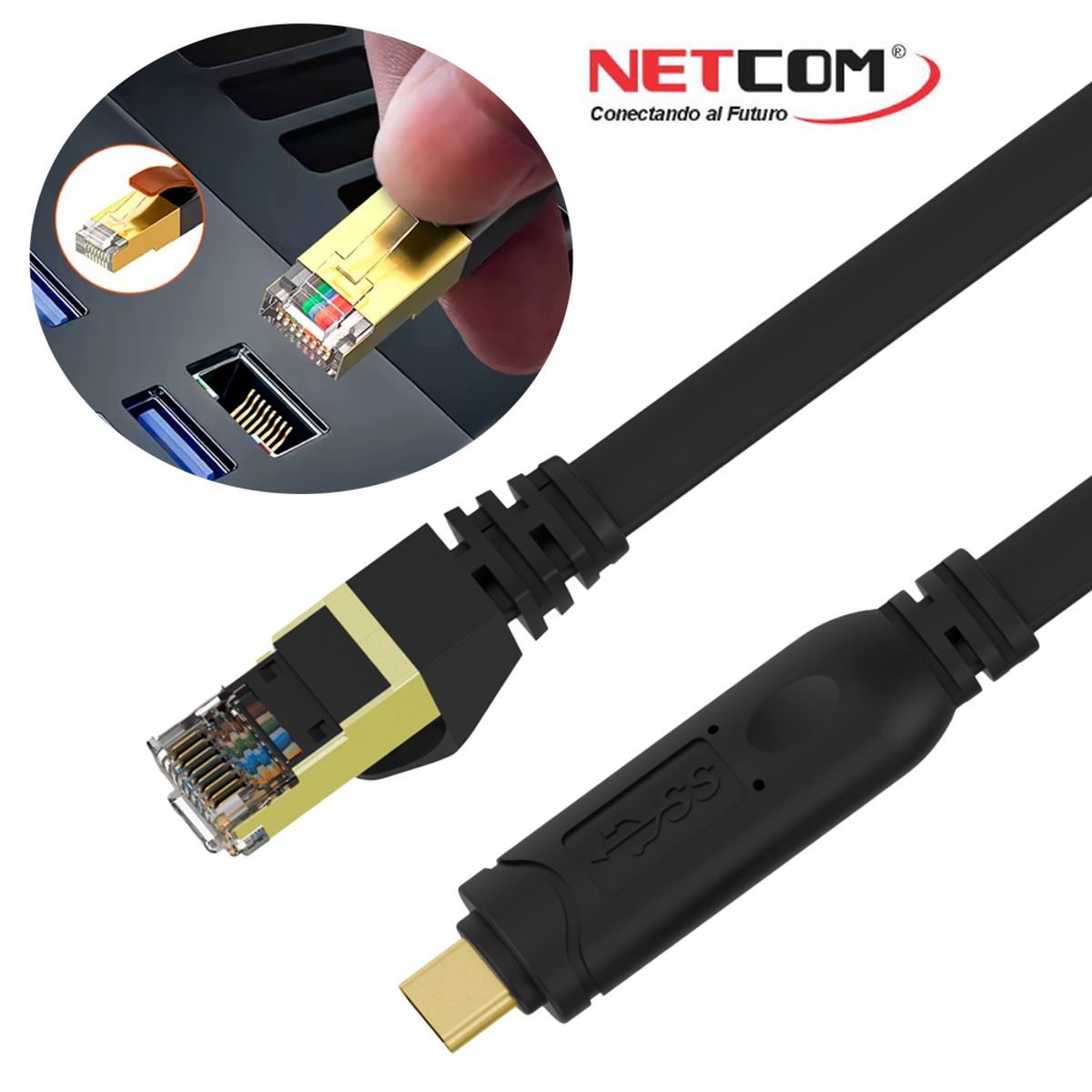 NETCOM - Cable USB Tipo C a RJ45 NETCOM rs232 consola ethernet red 1.80 Metros