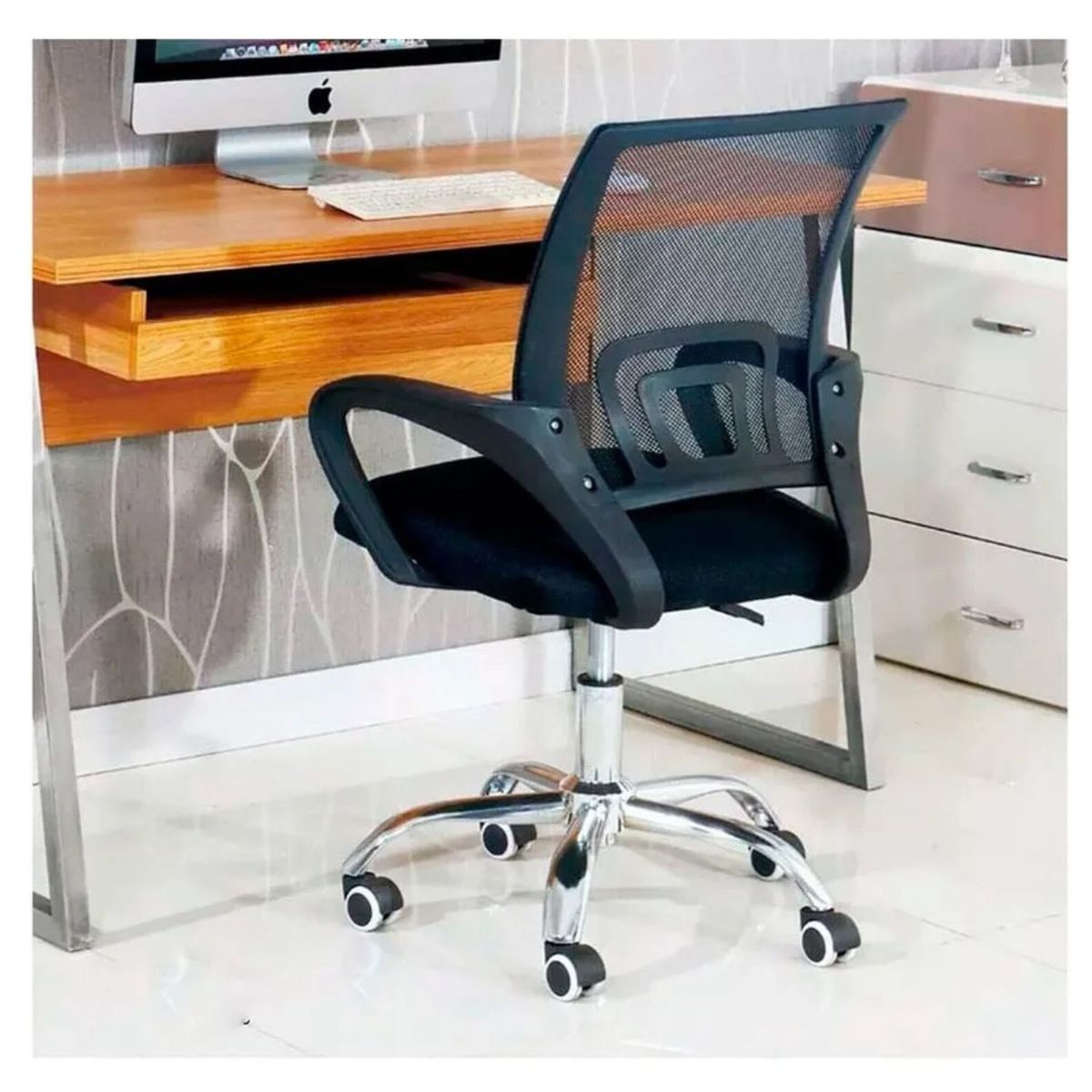 GENERICO - Sillla de Oficina Ergonomica Giratoria con Malla Mesh - Negro