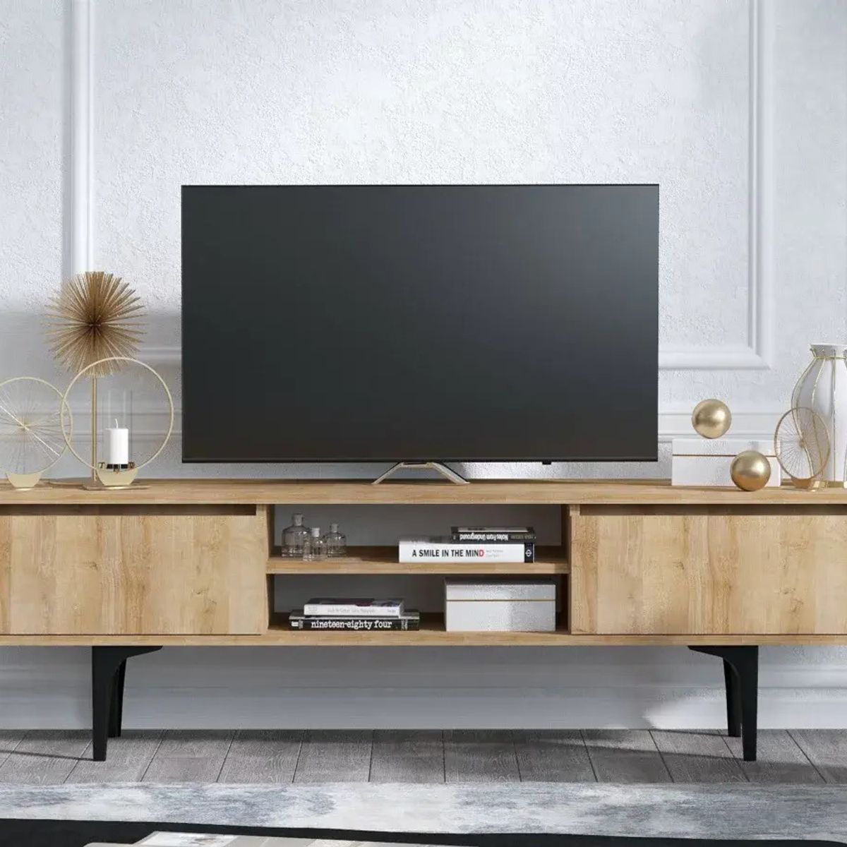 R&R MUEBLES - Mueble de TV Estilo Nordico Liz Panela 180 cm R&R MUEBLES
