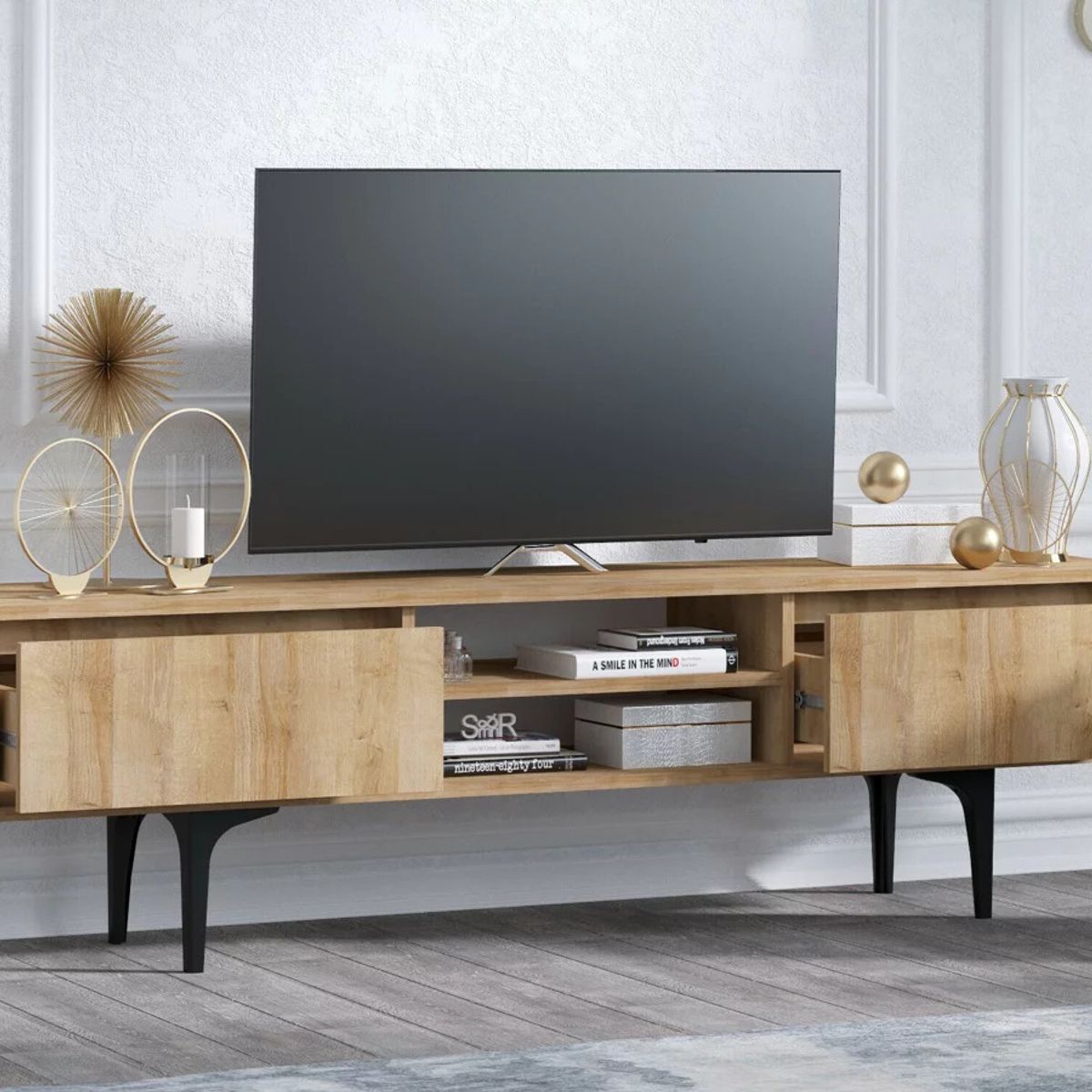 R&R MUEBLES - Mueble de TV Estilo Nordico Liz Panela 180 cm R&R MUEBLES
