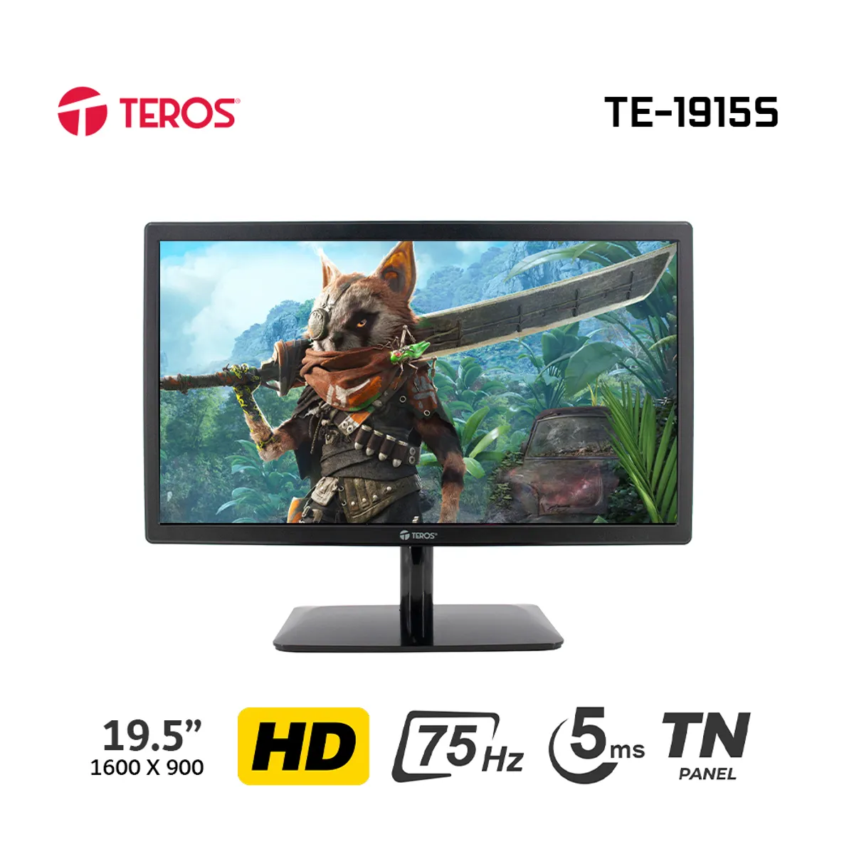 Teros - Monitor TEROS TE-1915S, 19.5" TN, 75Hz, 5 ms, HDMI/VGA