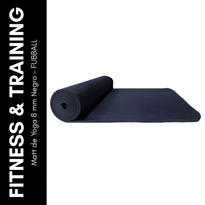GENERICO - Matt de Yoga 8 mm Negro - FUBBALL