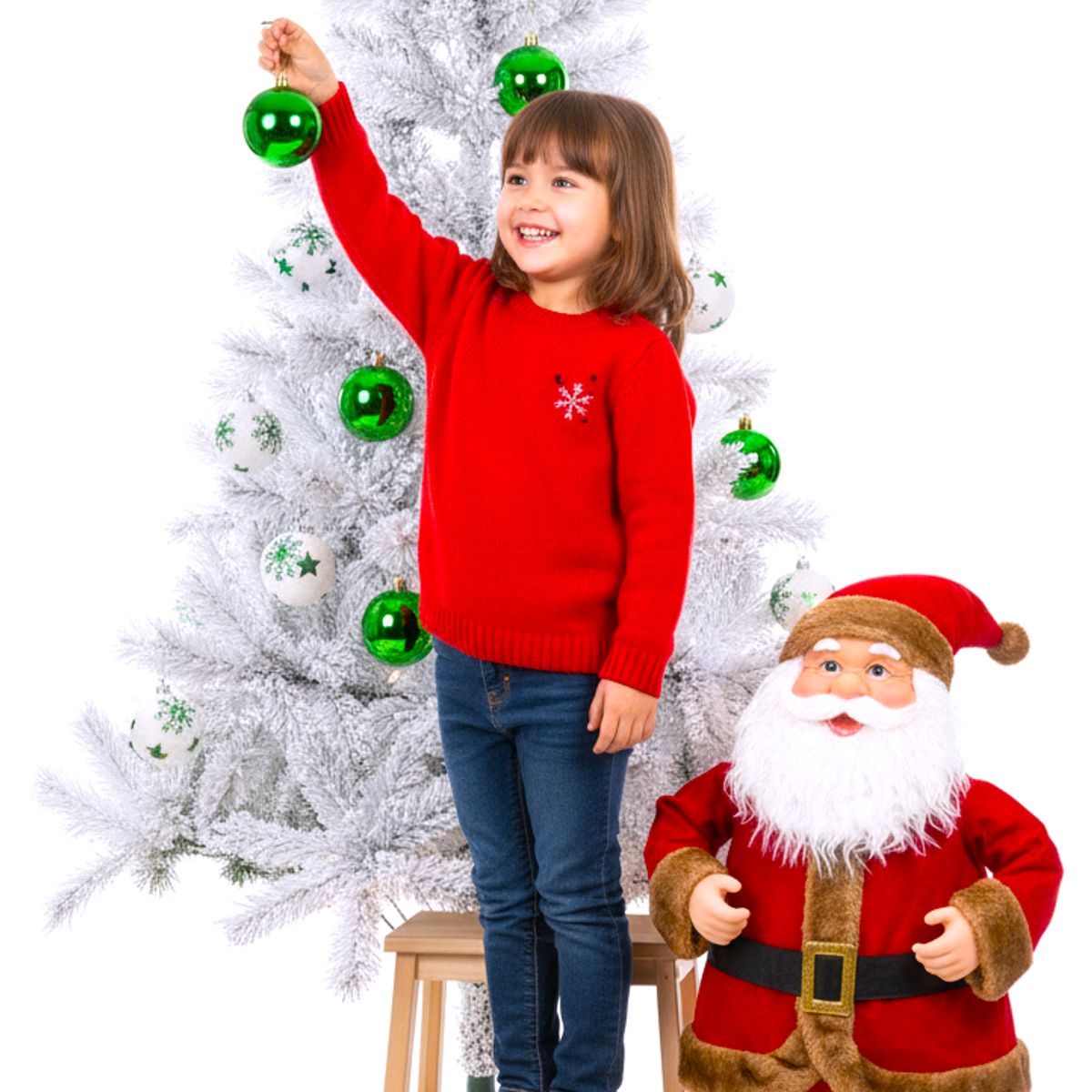 GENERICO - ESFERAS NAVIDEÑAS VERDE Y BLANCO