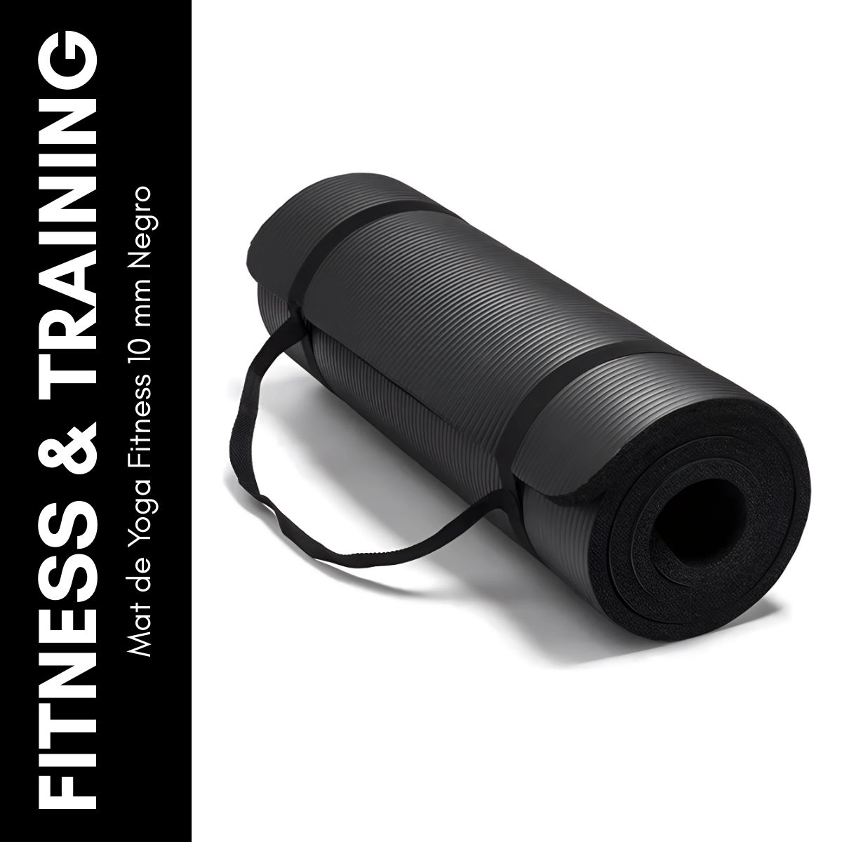 GENERICO - Mat de Yoga Fitness 10 mm Negro