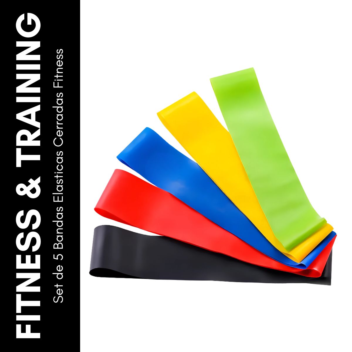 GENERICO - Set de 5 Bandas Elasticas Cerradas Fitness
