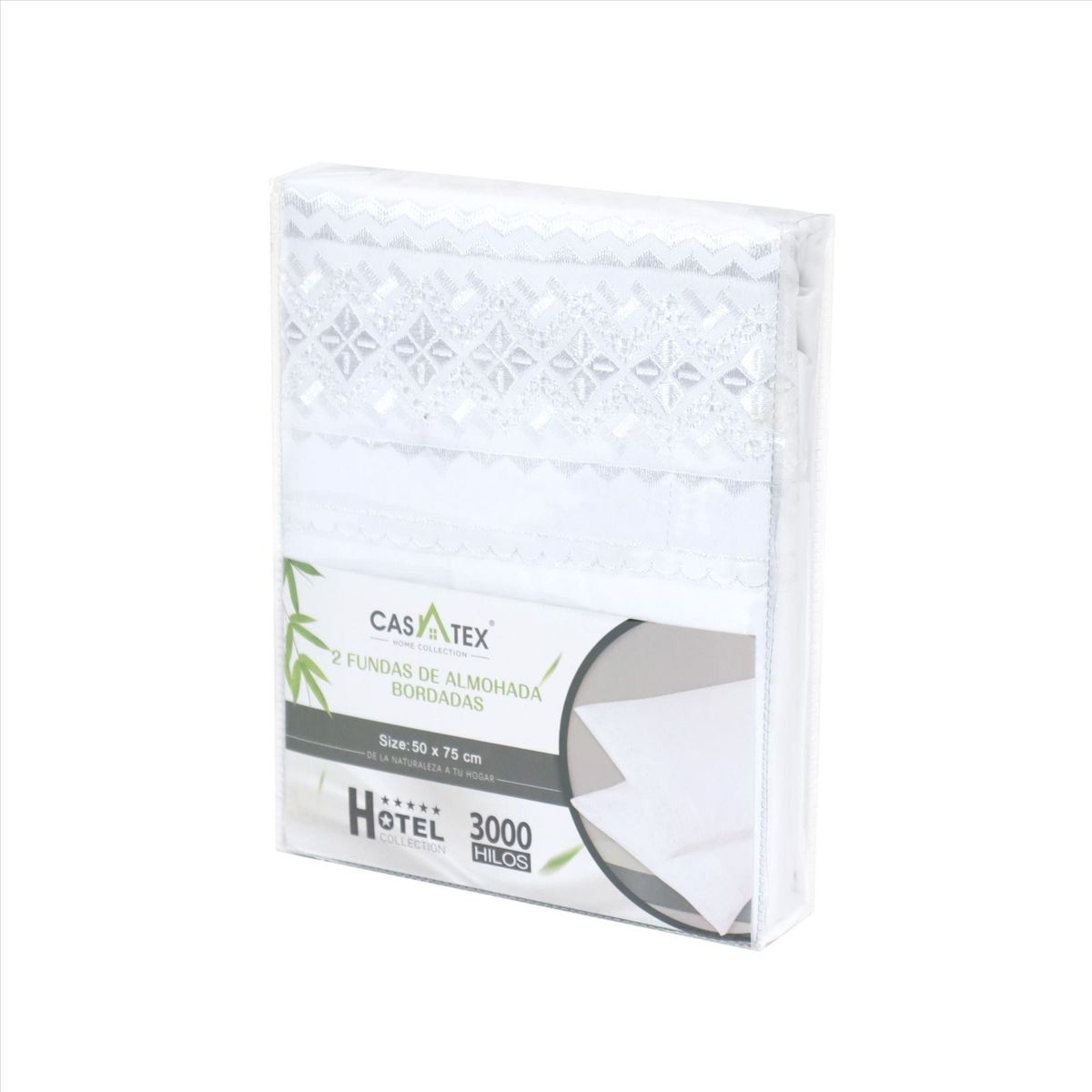 CASATEX - SET DE FUNDAS DE ALMOHADAS BORDADAS
