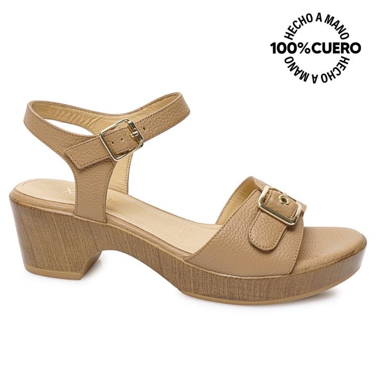 VIALE - Sandalia Dorsay Casual SOFI-2630 Trigo Viale Cuero