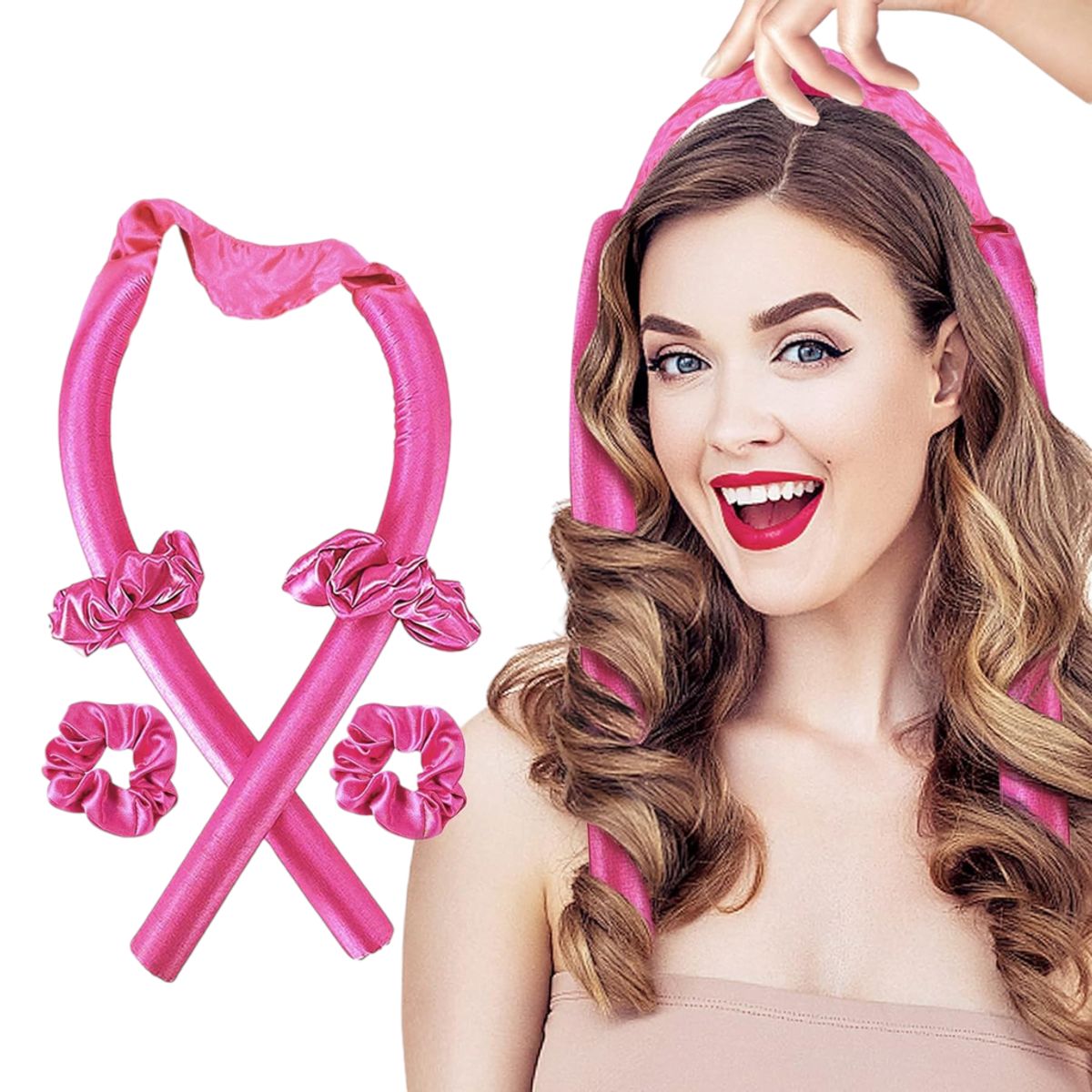 GENERICO - RIZADOR DE PELO EN SEDA  FUCSIA