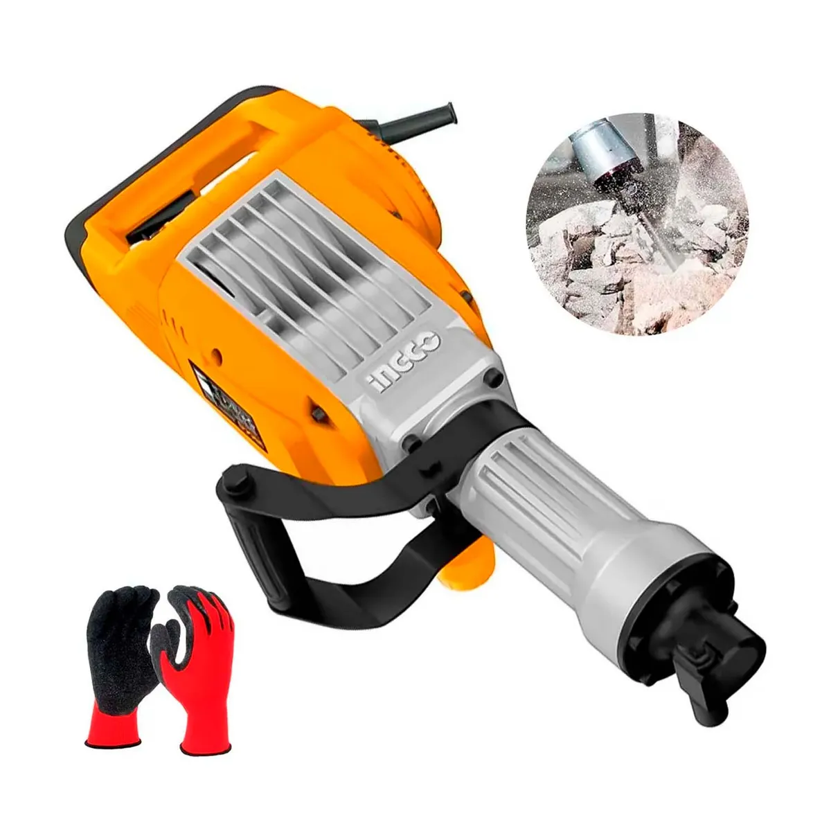 INGCO TOOLS - Martillo Demoledor Ingco 1700w 50j + Guante Protector
