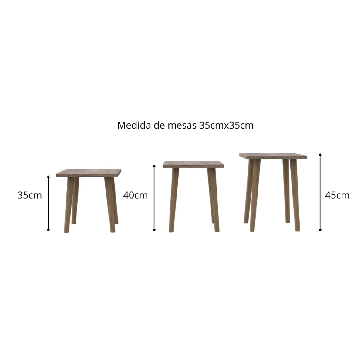 MUEBLES MACRUMO - Set de 3 mesas modernas Ciren Vienes