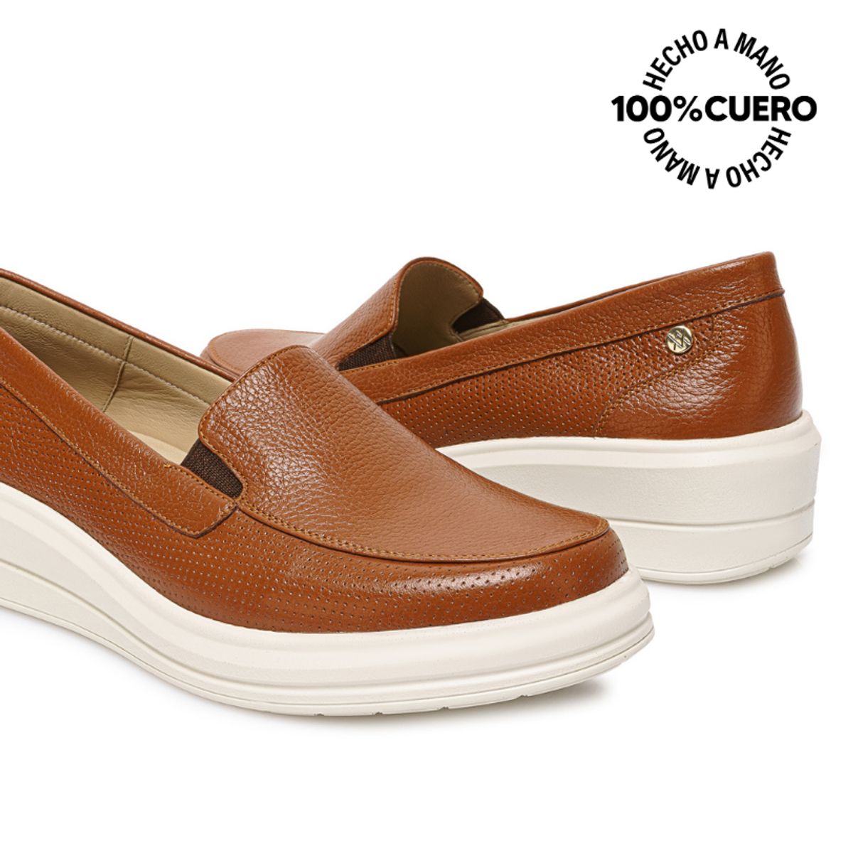 VIALE - Zapato Slip On Casual WIL-2627 Natural Viale Cuero