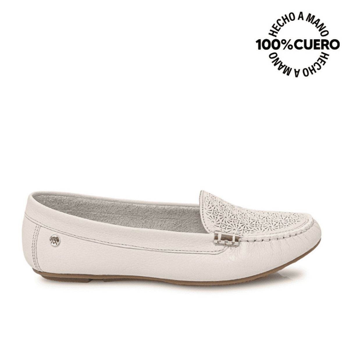 VIALE - Zapato Mocasín Casual CORE-2101 Blanco Sof Viale Cuero