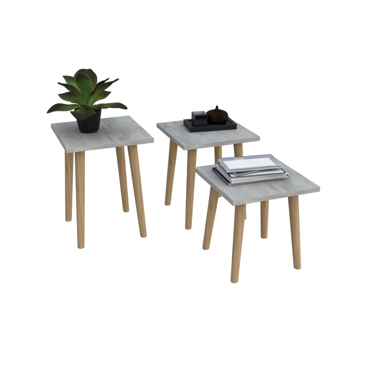 MUEBLES MACRUMO - Set de 3 mesas modernas Ciren Chantilli